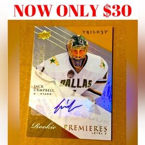 Jack Campbell 2013/14 Upperdeck Autograph Rookie RC Hockey Card /399